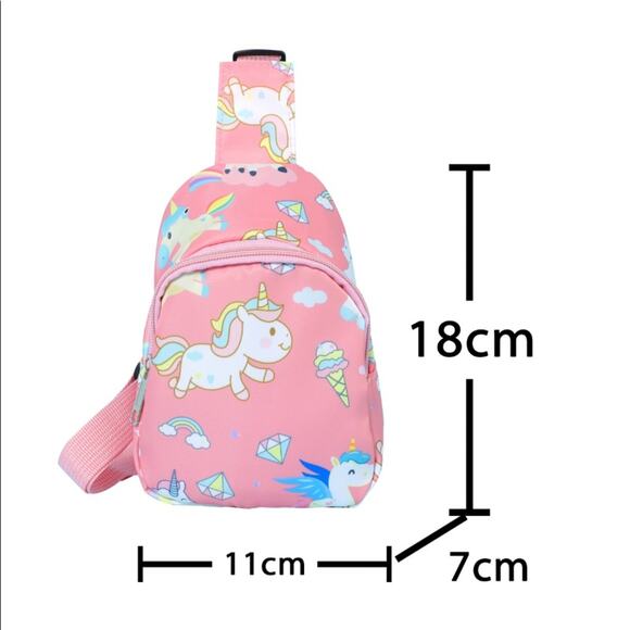 Kids Pink Unicorn Chest Sling Bag - Picture 5 of 6